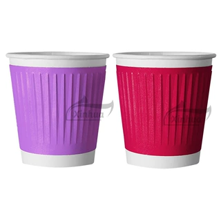 定制压纹纸杯带盖双层一次性纸杯定制paper cup