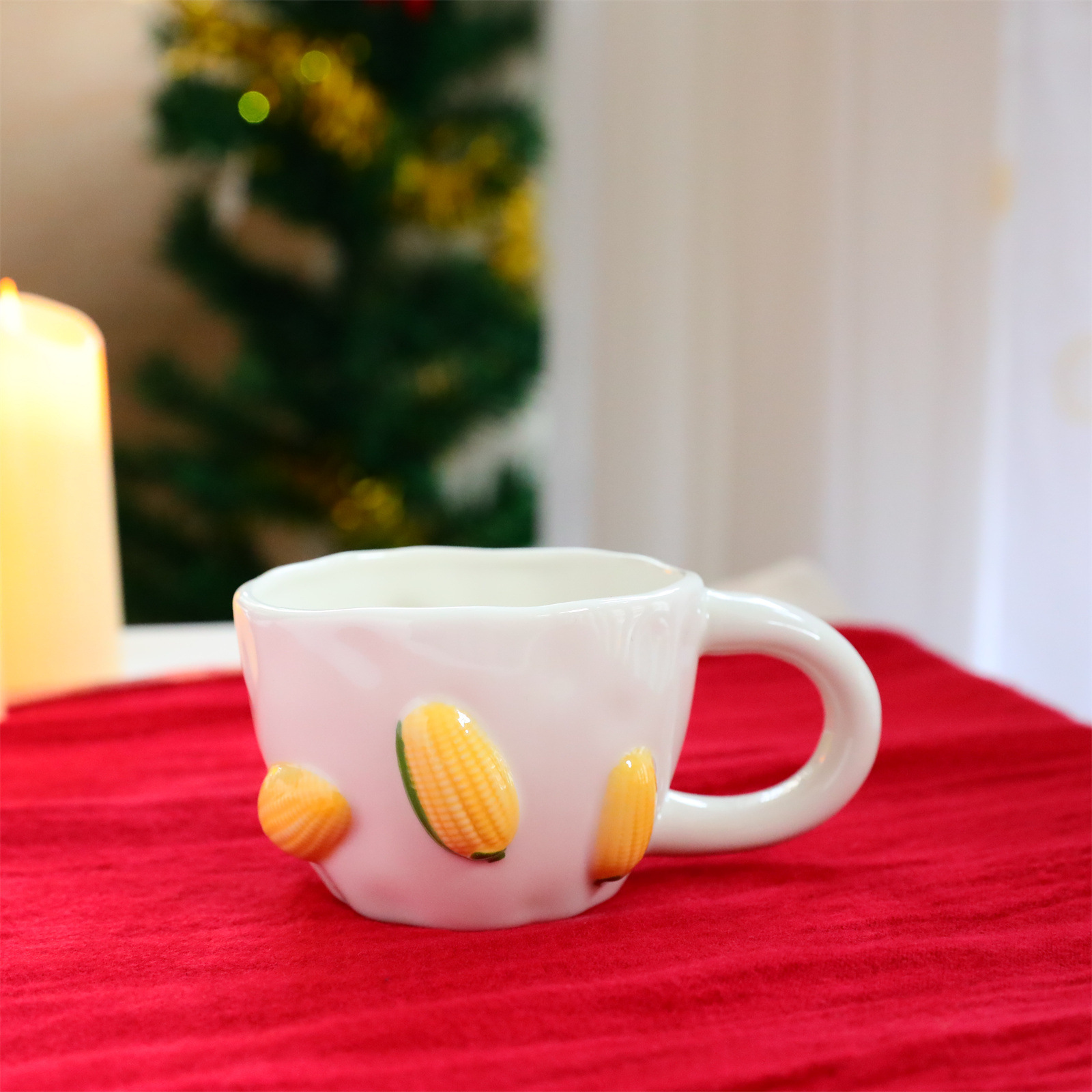 780g Weight Mug Kitchen and drinking utensils 1 Piece Quantity Banquet, Party Occasion ceramics Material Cherry Pattern Casual, Elegant, Cute Style Casual Elegant Cute Cherry Ceramics Mug 1 Piece 无