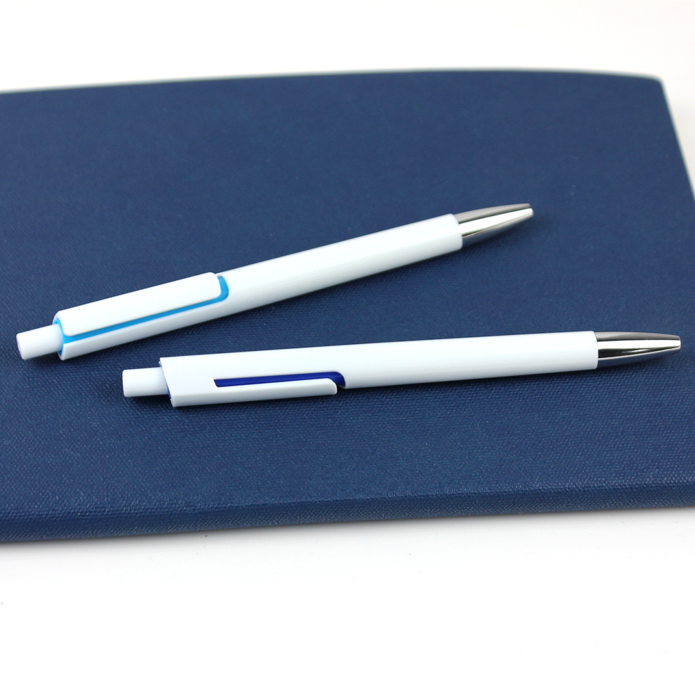 Transfronterizo simple barra blanca bolígrafo personalizado logotipo bolígrafo creativo de colores bolígrafo de regalo de plástico ABS al por mayor