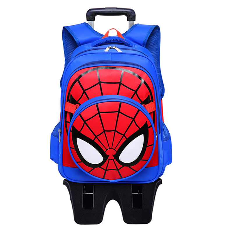 Cabus Spider-Man trolley de los niños Escuela Primaria estudiante grado 3-6 niños de gran capacidad de escalada de la escalera