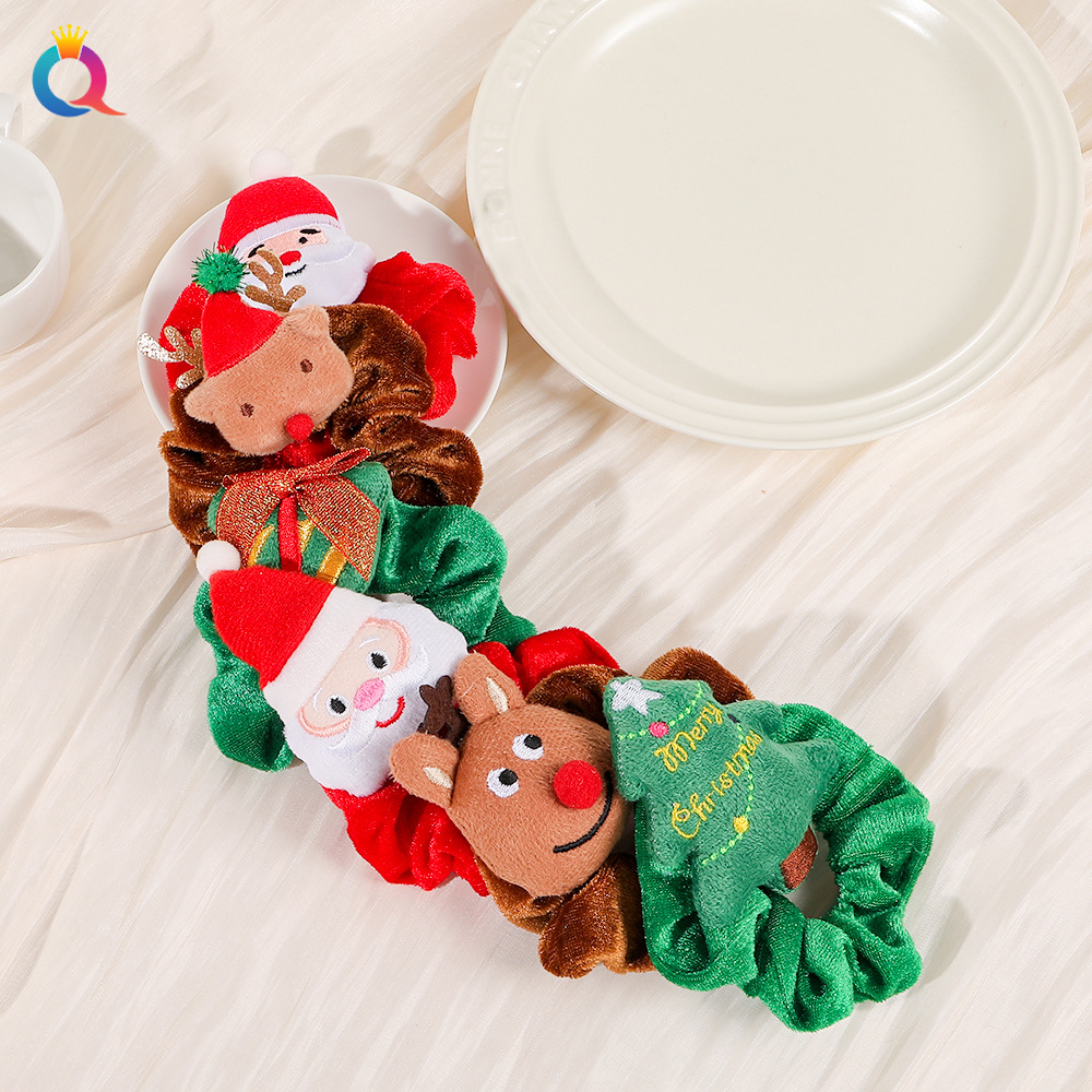 Christmas gift Christmas headdress plush large hair band high-grade hair tie ins large ring_voghion.com