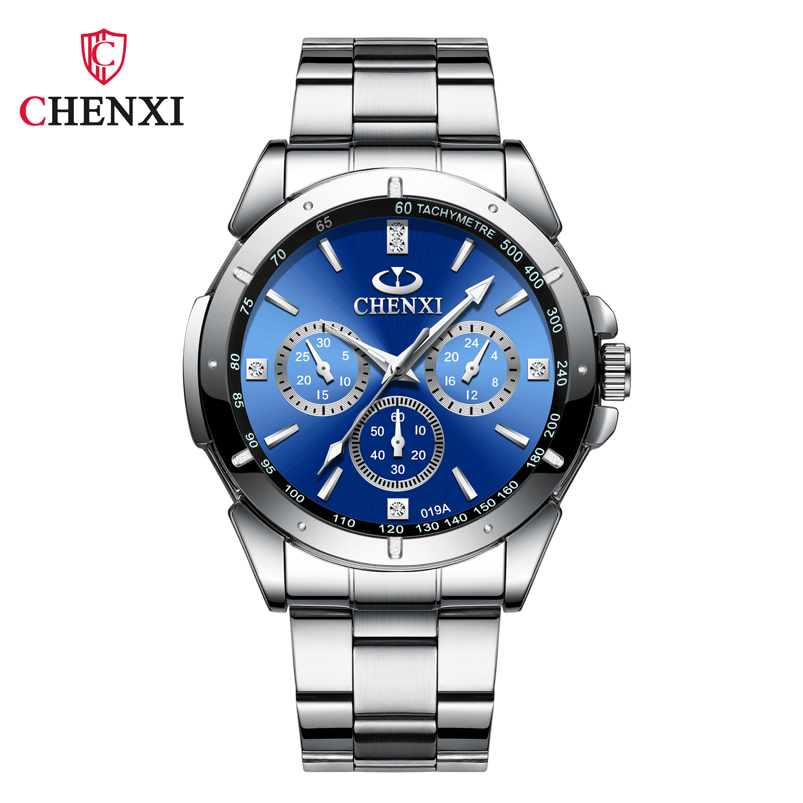 CHENGXI Chenxi 019A pareja moda ronda reloj de cuarzo impermeable creativo correa de acero moda casual Reloj de pulsera