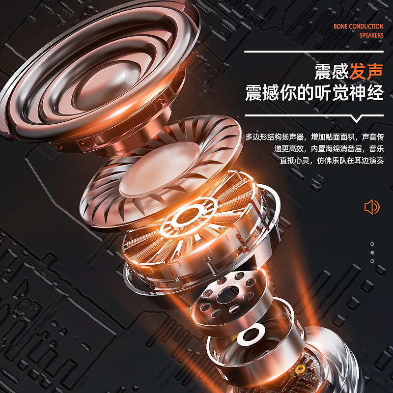 K69 conducción ósea auricular Bluetooth inalámbrico oído-montado ultra-larga espera funcionamiento directo de fábrica al por mayor K69