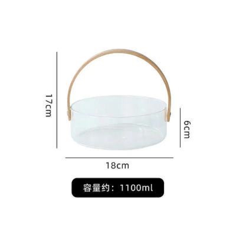 Cesta de fruta de lujo ligero plato de fruta de vidrio portátil sala de estar ensalada de dulces tazón plato de merienda hogar neto cubo de vino de fruta roja