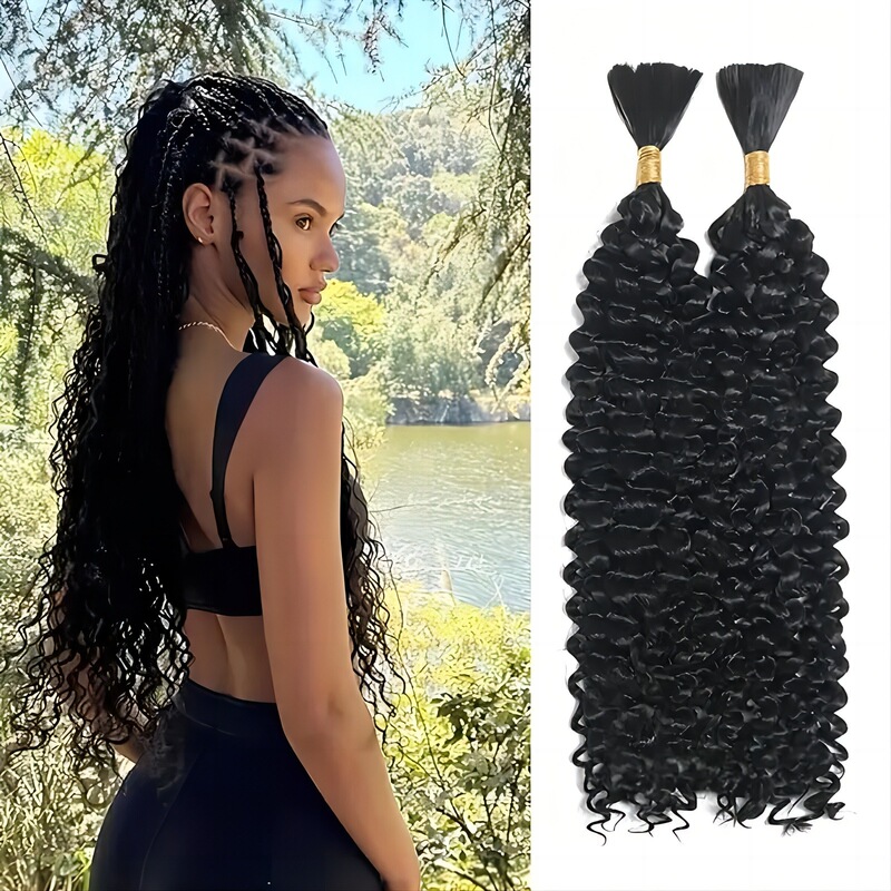 European and American Chemical Fiber Crochet Hairpins Deep Wave Hair Extensions Crochet Hair Imitation Human Hair Cross-Border Big Braids