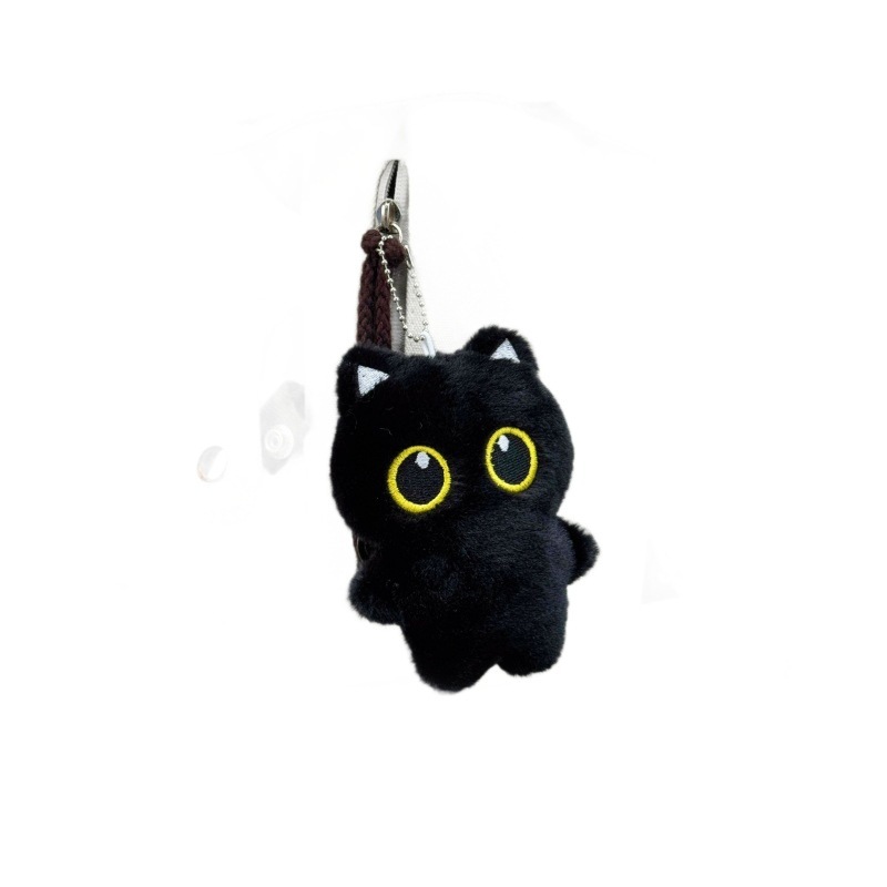 新款大号黑猫玩偶毛绒公仔挂件可爱猫咪包包钥匙扣挂饰玩偶批发|undefined