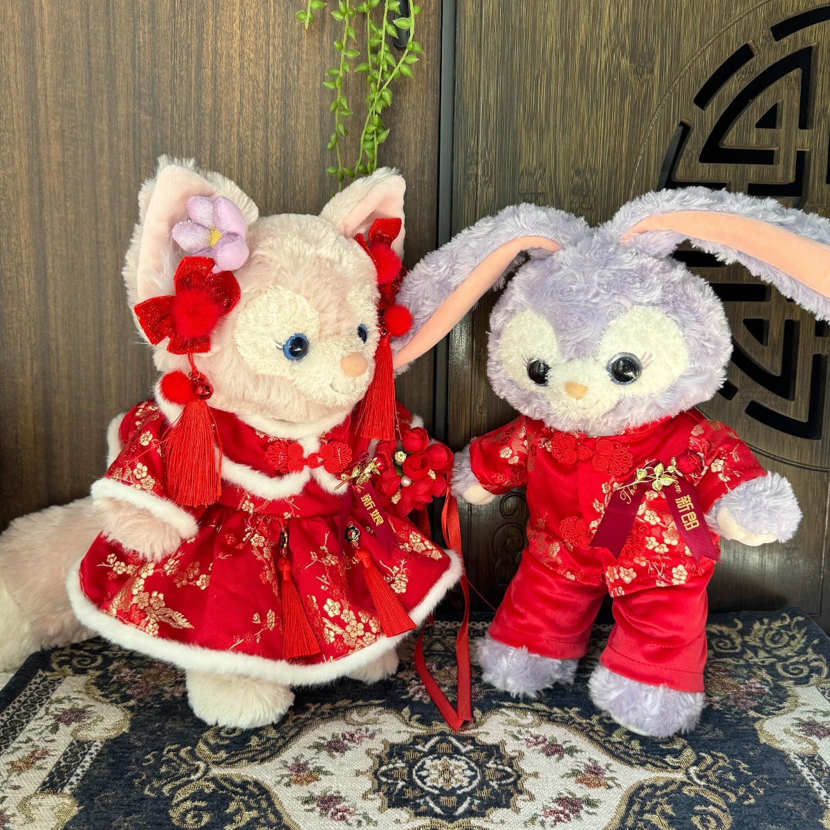 50cm Elegant Red Tang Suit Doll Set, Bed Press Doll, Wedding Dress Doll, 50cm Wedding Doll