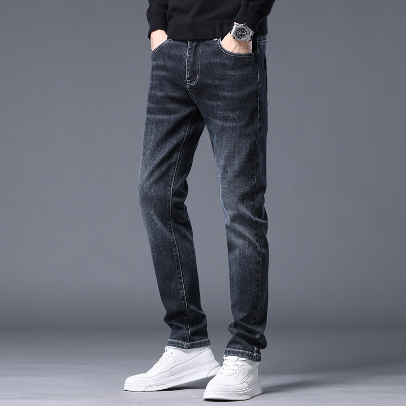 Contador de calidad casual jeans hombres moda simple juventud pantalones Nuevo estiramiento cómodo rectos