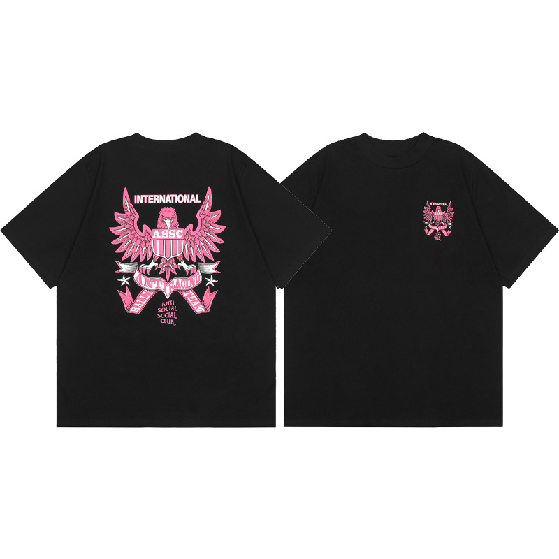 Diferencia de moneda del mercado ASSC CLUB fujiwaro Lightning serie impresa camiseta suelta de manga corta para hombres y mujeres