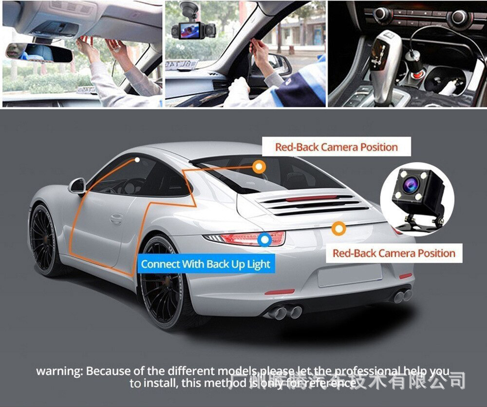 Cross-border foreign trade 4K three-lens dashcam WiFi connected Allwinner chip car DVR driving recorder