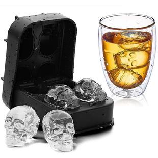Silicone Skull Ice Grids Four even Silicone Ice Grids Skull Halloween Ice Bar Creative DIY Mold