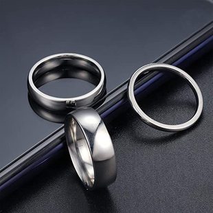 European and American Cross-Border Titanium Steel Ring for Women, Non-Fading, Glossy, Simple Plain Ring, 2 4 6mm Stainless Steel Niche Ring