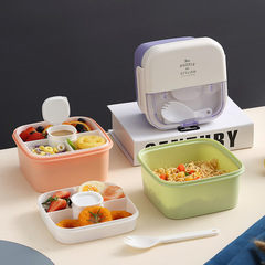 INS double layer salad lunch box small compartment work lunch box student portable microwave lunch box bento box