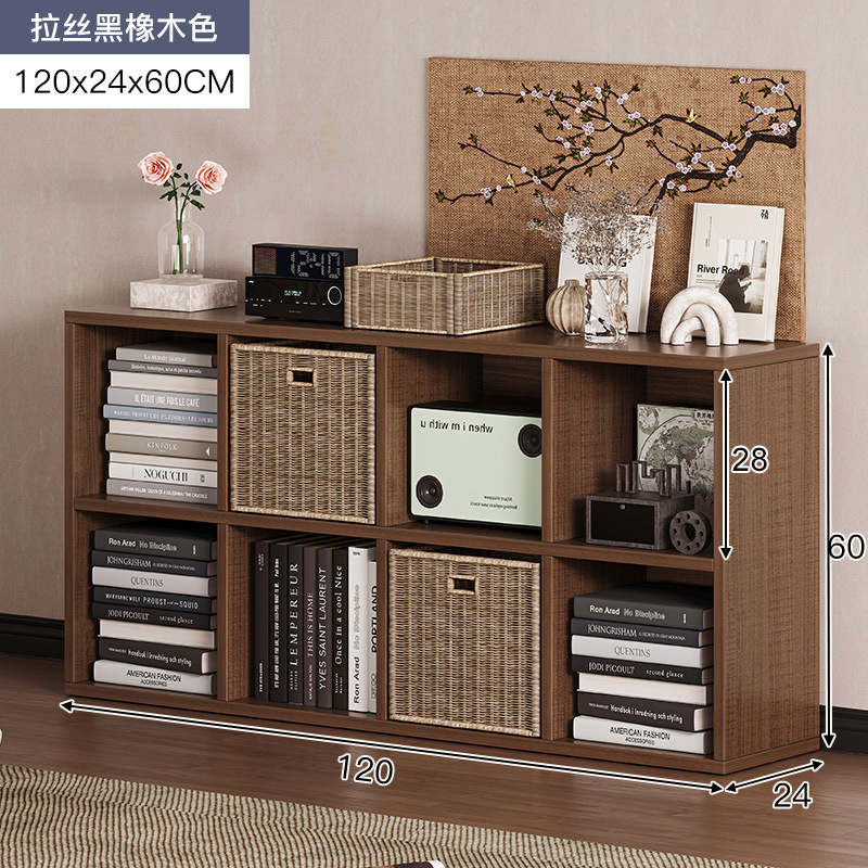 Estantería Estante de piso a techo Estante para libros simple Gabinete a cuadros para el hogar Gabinete de ocho compartimentos Sala de estar Gabinete corto Gabinete de almacenamiento Gabinete de almacenamiento