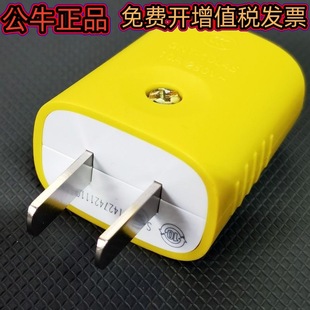 Bull genuine goods plug two-leg 2-pin wiring household drop-resistant power supply two-hole GNT-10L4 two-item fiberglass plug