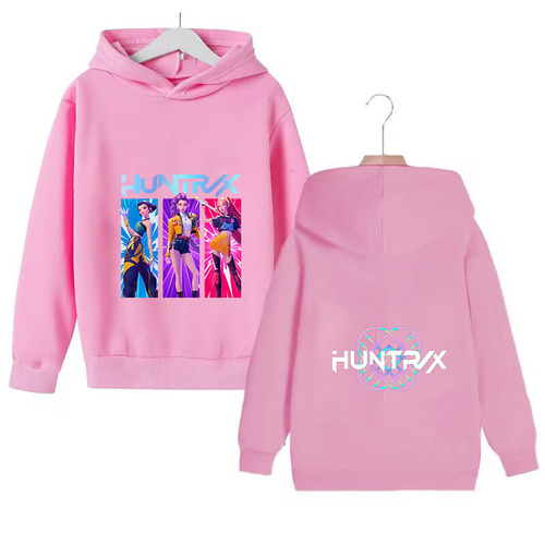 Hunter of Demon Girl Children's Anime Cartoon Hooded Print Sweatshirt for Boys and Girls Warm and Fashionable Sweatshirt