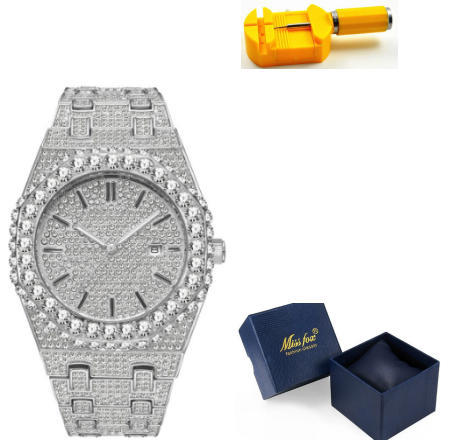 MISSFOX 腕時計ドロップシッピング mantianxing ダイヤモンドメンズクォーツ時計ファッションフルダイヤモンド腕時計メーカー