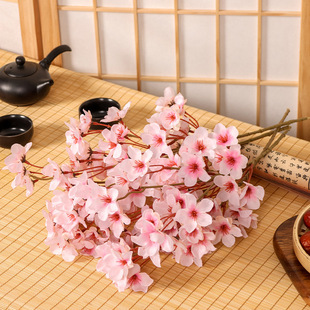 Simulation Peach Blossom Fake Blossom Branches Cherry Blossom 40cm Cross-border Amazon Spring Silk Flower Wedding Home Decoration Artificial Flower