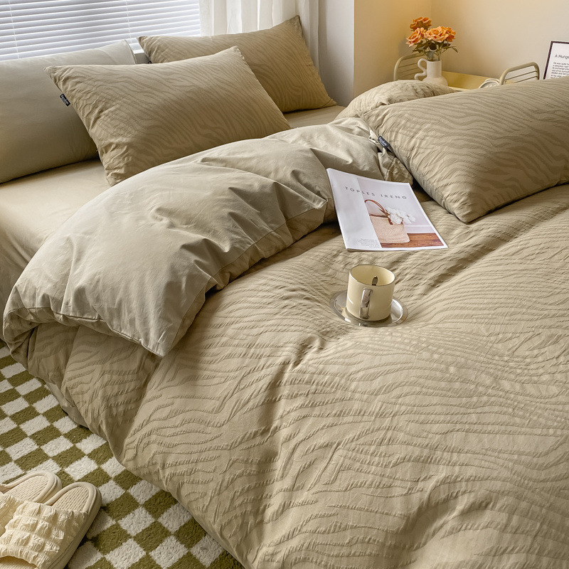 純綿60本4点セットa類母子級新型ジャカード三層糸シーツ布団寝具4点セット