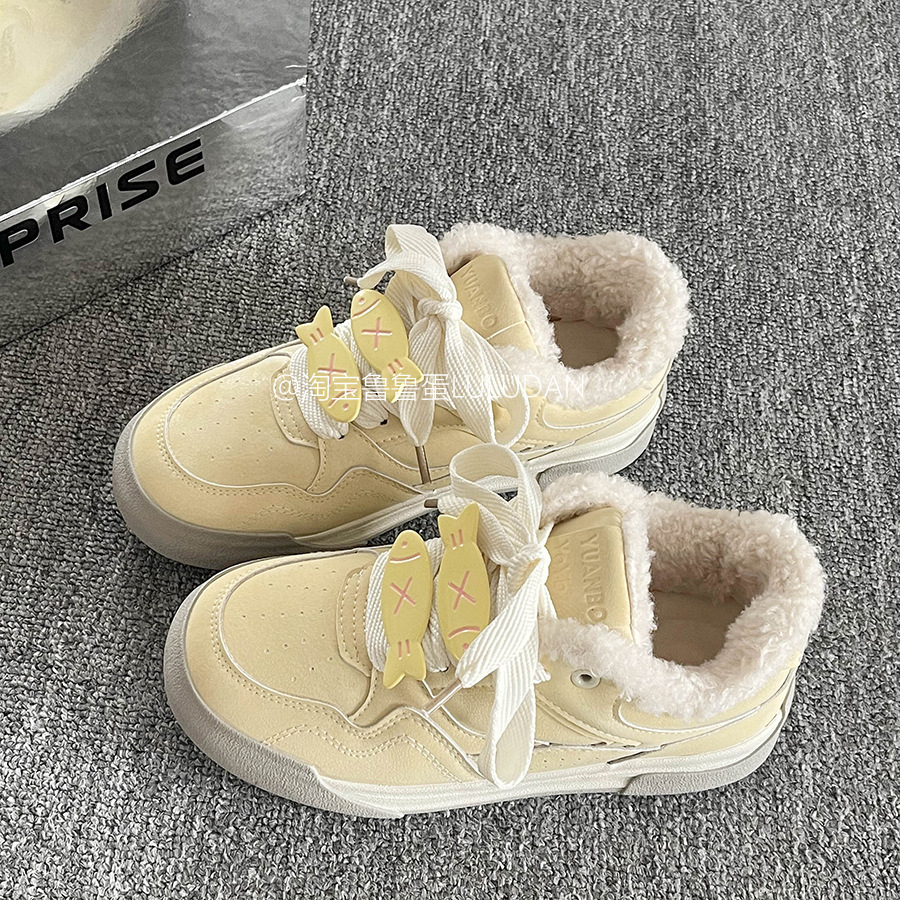 SADISA campus de viento de fondo grueso zapatos blancos para estudiantes zapatos casuales para mujeres 2025 nuevos zapatos de pan de invierno para mujeres