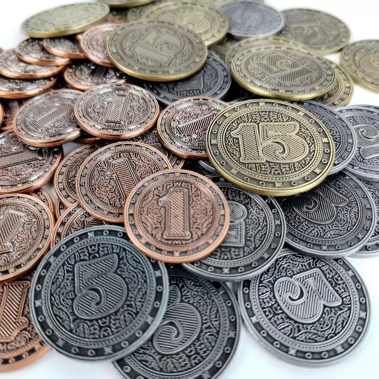 工业革命桌游游戏币道具筹码代币复古图案仿古合金币虚拟币钢镚