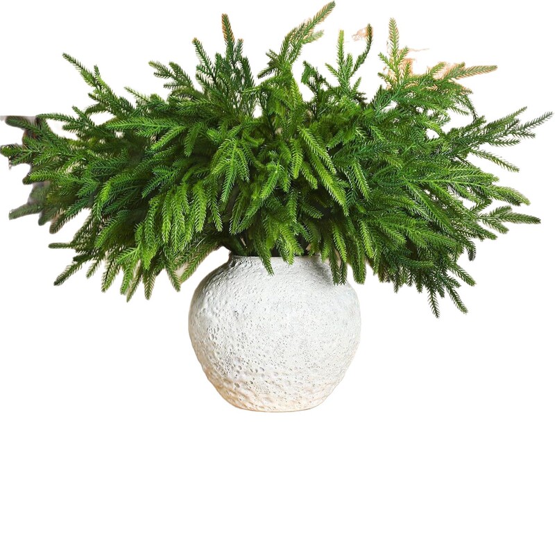 亚马逊诺福克手感软胶松针单支 仿真绿植圣诞节装饰摆件家居批发|undefined