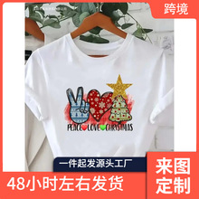 Fashionable New Year Women's Christmas Happy Clothing Top Cu