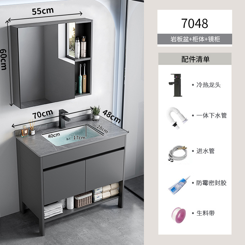 Espacio de aluminio sobre el suelo lavabo de lavabo de baño de combinación de armario de baño lavabo para el hogar lavabo de cerámica piscina de mesa de lavado integrada
