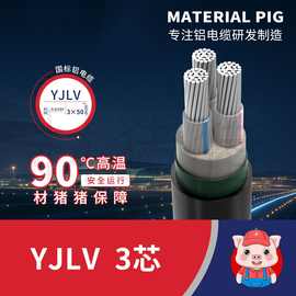 铝电缆YJLV 3x150平方3芯铝芯建筑工程电缆国标阻燃多芯电力电缆