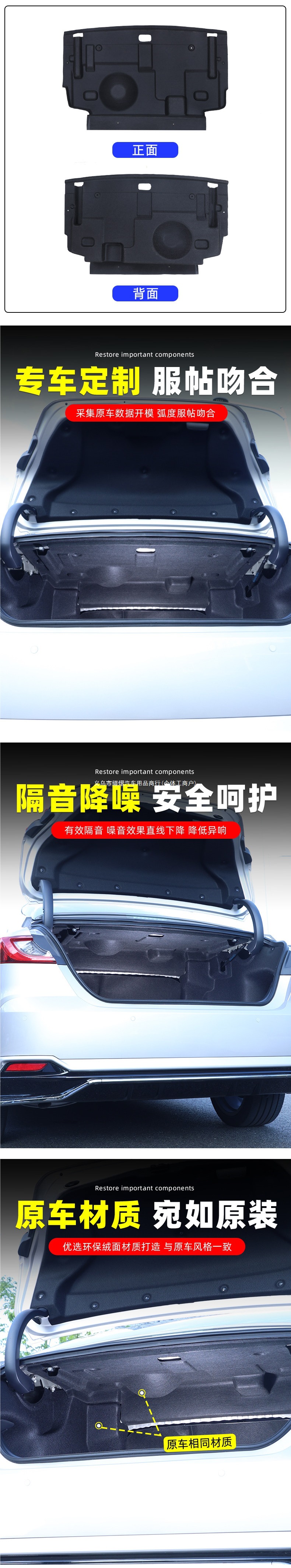 Suitable for 24-26 models of Toyota 9th generation Camry, modified trunk soundproofing cotton, decorative spare tire cotton, interior accessories