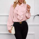 2024 Independent Station wish Amazon Explosions Autumn Fashion Design Sense Ruffled Laminated Decorative Shirt for Women