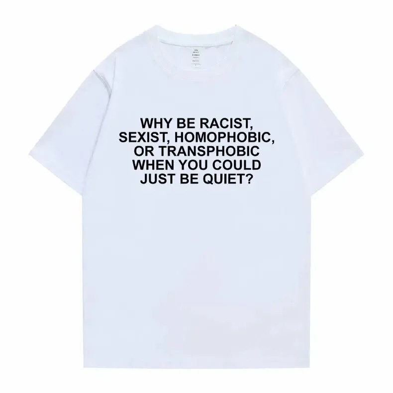 [Cross-Border European Code] Why Is Racist Frank T-Shirt Blonde Hip-Hop Trendy T-Shirt Ocean Hip-Hop