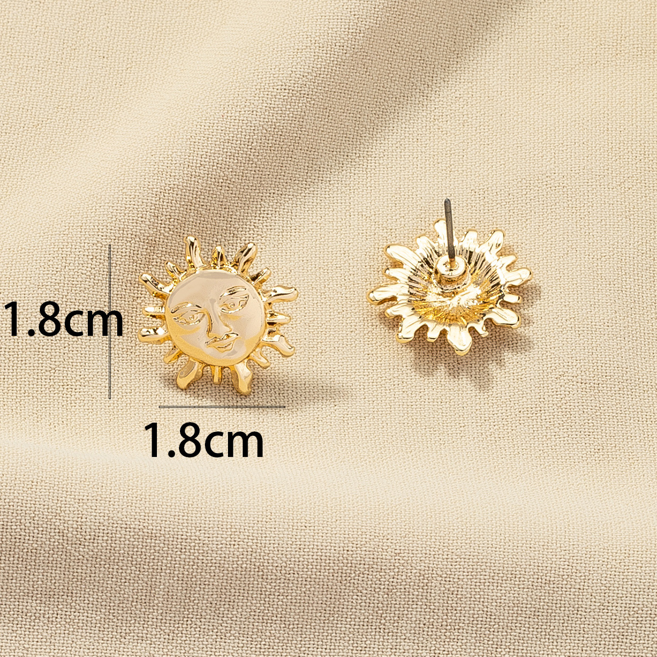 European And American Popular Alloy 1 Pair Sun Flower Ear Studs Earrings Metal Street Shot Fashion Design Earrings Ear Studs display picture 4