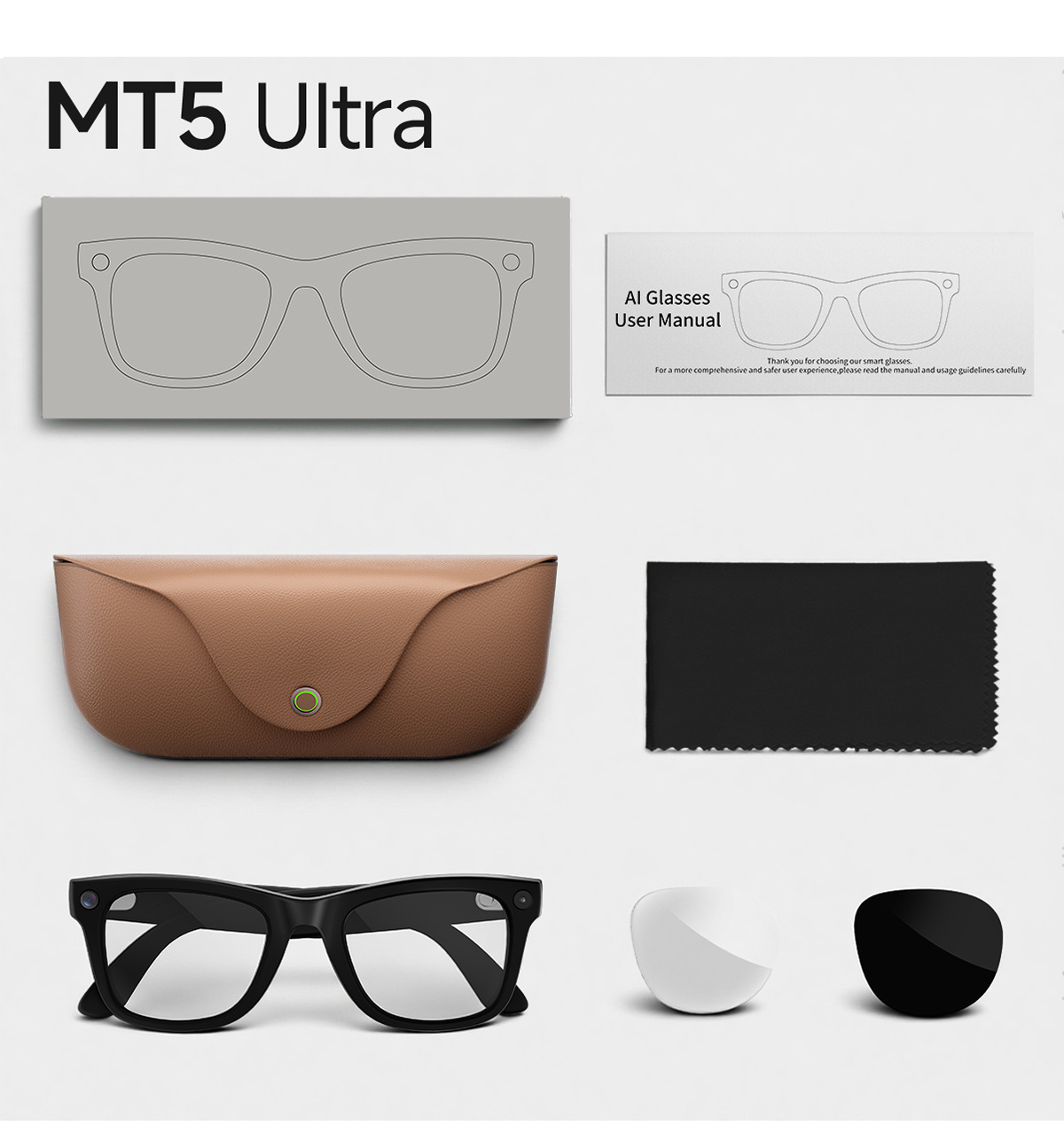 Cross-border MT5 ultra smart glasses video recording photo taking image recognition voice assistant music streaming AI translation sunglasses