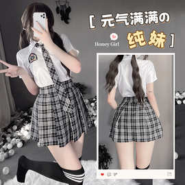 性感jk制服格裙全套日系学院风校服低腰短裙百褶裙角色扮演COS装