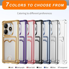 适用小米14T卡包四角防摔手机壳红米Note14电镀A3插卡12S保护套11