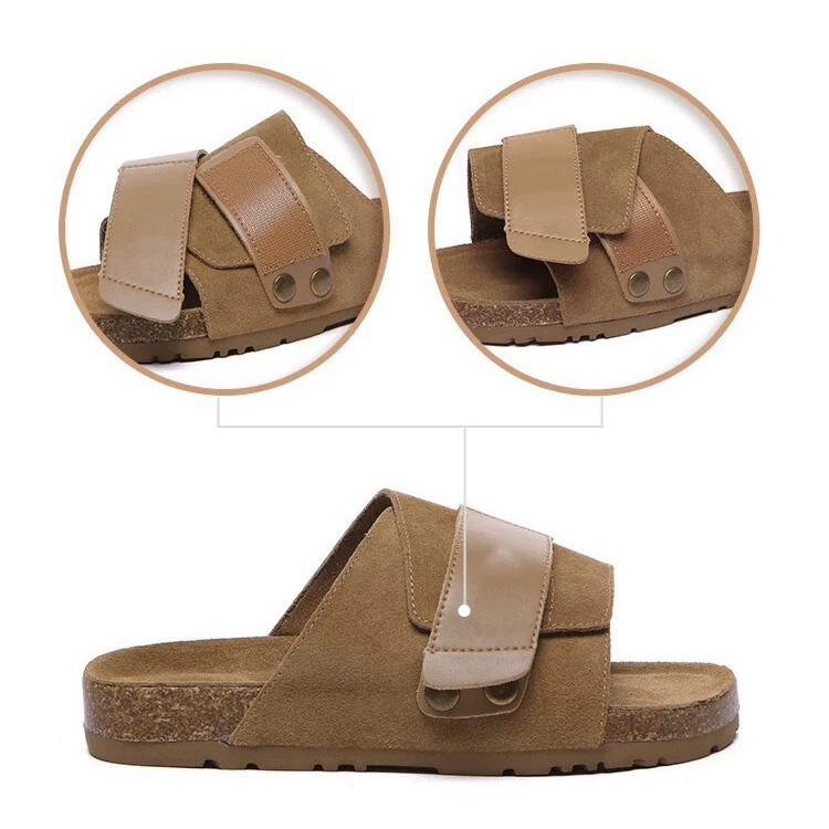 Retro beach slippers with velcro, (Physicals)