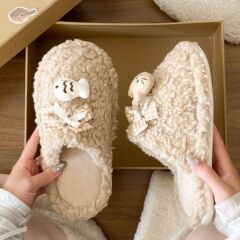 棉拖鞋家居女款棉拖鞋2025年秋冬季室内加绒保暖柔软一字棉拖鞋