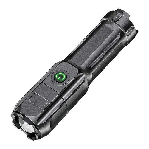 Cross-border LED retractable zoom bright flashlight USB charging compact portable spotlight long-range portable home flashlight