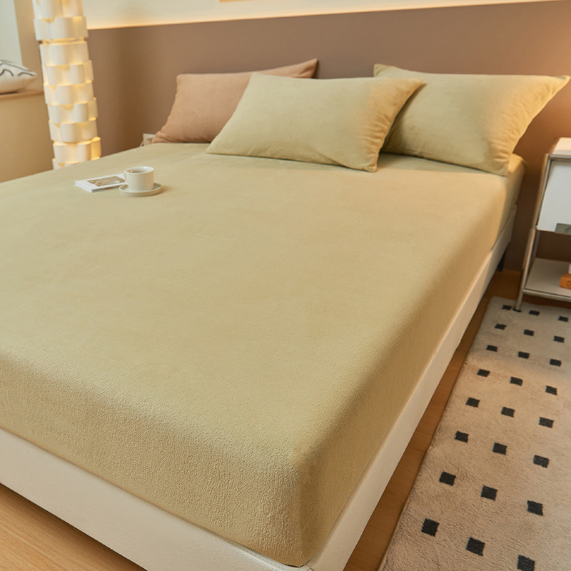 Invierno engrosado cama de leche de camisa una sola cubierta de colchón tres conjuntos de cubierta de cama de estera Memphis transmisión en vivo al por mayor