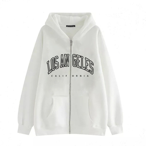 Zip-up Hooded Sweatshirt Western Los Angeles California Outerwear Top