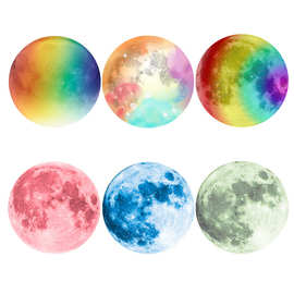 彩虹月球现货批发 30绿色夜光膜月球PVC墙贴 30cm蓝色夜光月球