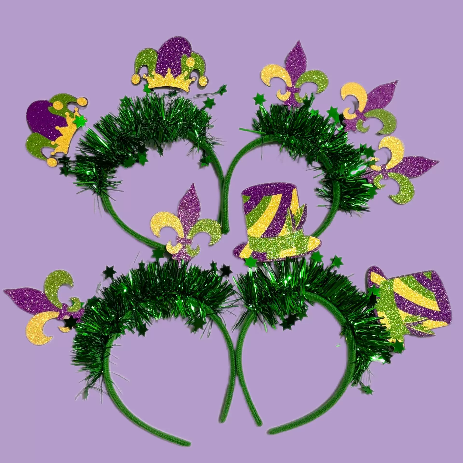 跨境外贸节日装扮小丑尖顶礼帽头箍发箍庆典道具玩具儿童头饰圣诞