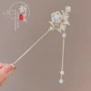 78# Rose branch tassel hairpin — золотой