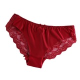 Шелковые трусы, сексуальное хлопковое дышащее белье для коррекции формы бедер, средняя посадка, кружевное платье, большой размер