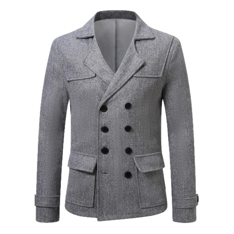 Abrigo de Lana Cruzado Retro para Hombre, Estilo Europeo y Americano, Nuevo Otoño/Invierno 2025, Amazon