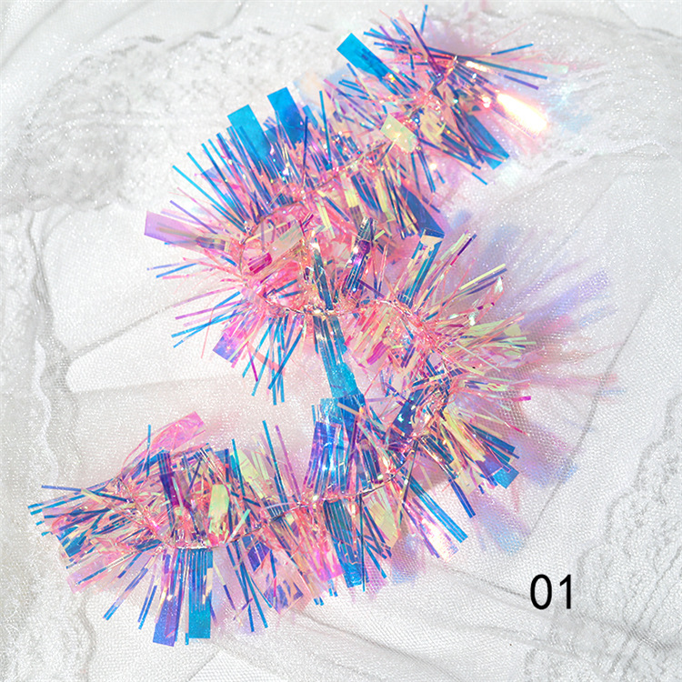Nuevo arte de uñas Aurora celofán espejo mágico de color de cristal etiqueta engomada de uñas Aurora tira de vidrio de color mágico papel