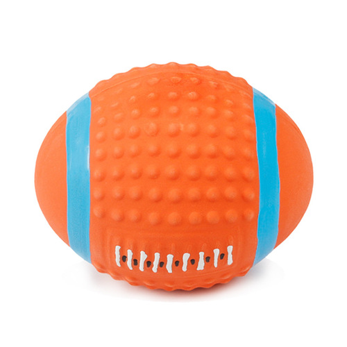 Popular Japanese and Korean high-elastic cotton-filled high-quality latex pet toys, football and rugby sounding latex toys