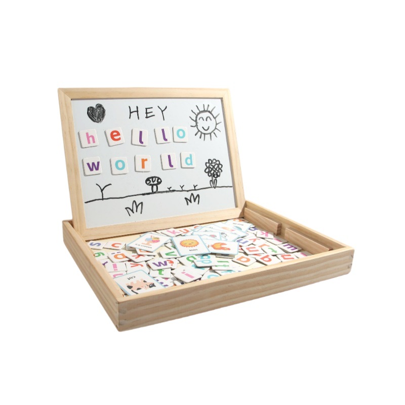 Pensamiento de los niños, tablero de dibujo de graffiti de cuadrícula de nueve cuadrados, Sudoku magnético, tablero de dibujo magnético multifuncional de madera, juguete educativo temprano