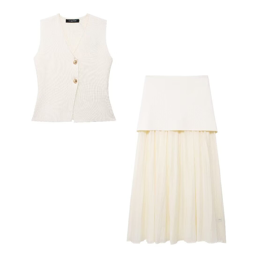 summer golden knitted vest